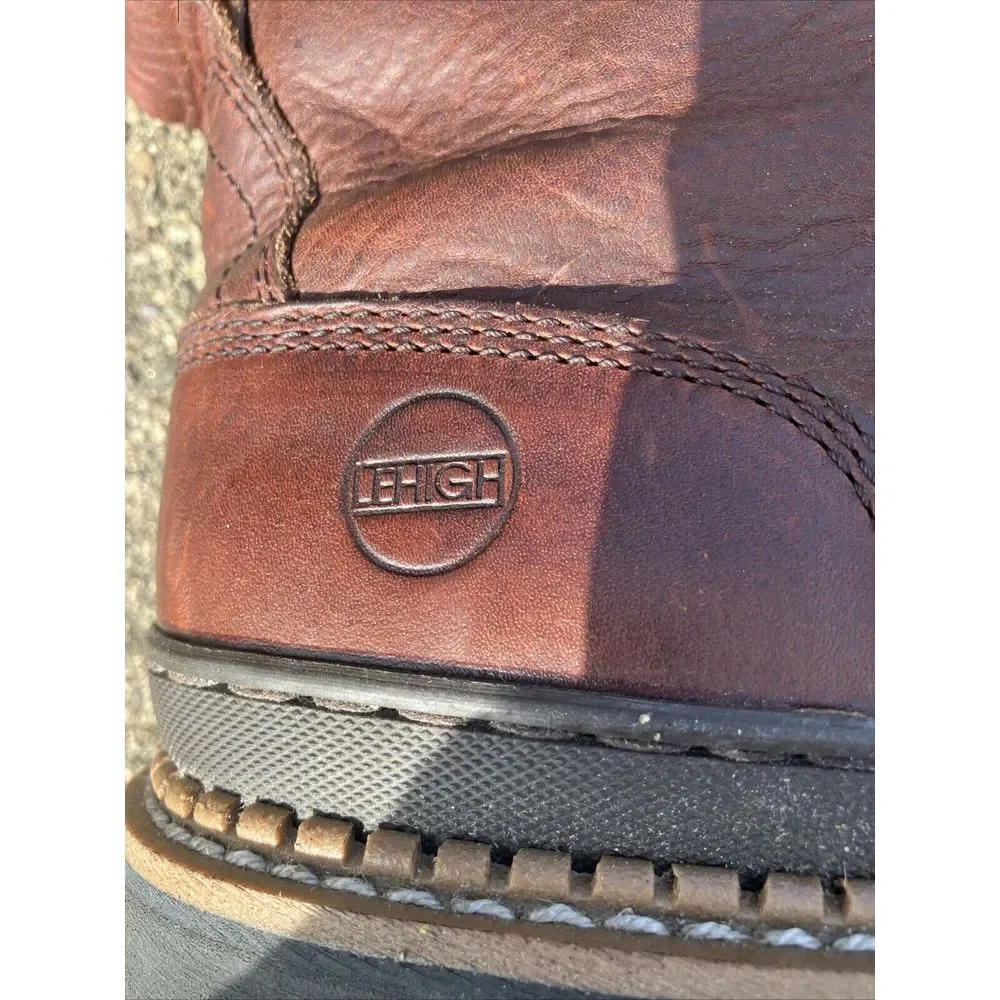 Lehigh Unisex Safety‎ Work Boots Steel Toe Brown Leather Metguard Size 15w